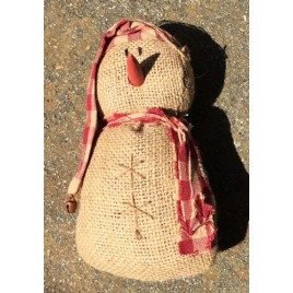 Burlap Primitive Snowman 21010RCH - Ornament