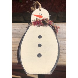 Wood Snowman Handmade Christmas Ornament 