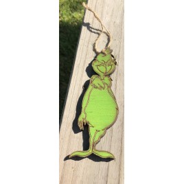 Grinch Wood Handmade Christmas Ornament 