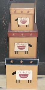 01-2915-Sheep Nesting Boxes set of three 01-2915-Sheep Nesting Boxes set of three