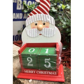 Marry Christmas Wood Santa Christmas Countdown Blocks