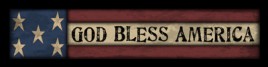 Primitive Wood Block 100GBA - God Bless America 