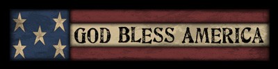 Primitive Wood Block 100GBA - God Bless America Primitive Wood Block 100GBA - God Bless America