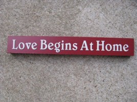10612J - Love Begins At Home wood block 