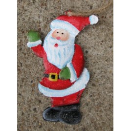 107031WS - Santa Waving Metal Ornament 