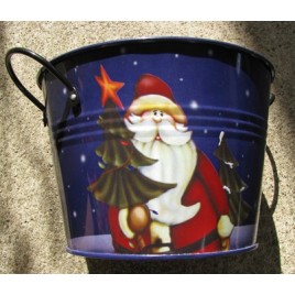 KLY1077006 Santa Metal Bucket 