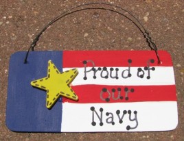 10977N - Proud of our Navy wood sign 