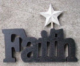  10979C - Faith wood Cutout with white metal star