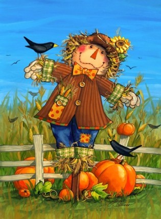 Fall Scarecrow Garden Flag 11210SGF - October Scarecrow 