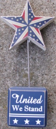11535AUWS - United we Stand wood block with star 11535AUWS - United we Stand wood block with star
