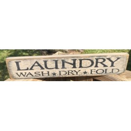 Primitive Wood 12661  Laundry Wood Wash*Dry*Fold Sign