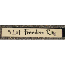 Primitive Engraved Wood Block  12LFR Let Freedom Ring   