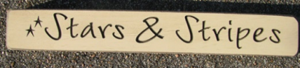 Primitive Engraved Wood Block 12SAS Stars and Stripes 