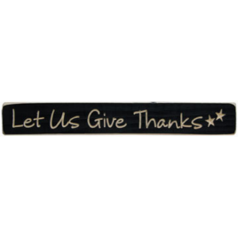 Primitive Engraved Wood Block Let Us Give Thanks  