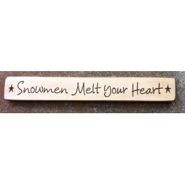 12XCRSMYH - Snowmen Melt Your Heart Engraved Wood Block