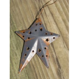  WD1382B - Blue Metal Star Ornament 