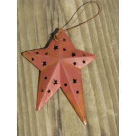  WD1382R - Red Metal Star Ornament 
