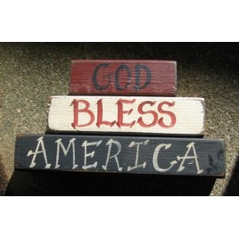 161GBA - God Bless America wood Block 