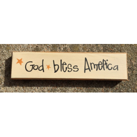 Primitive Wood Block 1637GBA God Bless America 