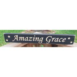 Primitive Wood Block  1695 Amazing Grace  