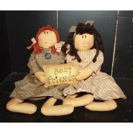 Primitive Decor KLY17004- Best Friends Doll 