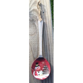 Primitive Metal 17084 White Handle Red Spoon Snowman Christmas Ornament  Primitive Metal 17084 White Handle Red Spoon Snowman Christmas Ornament