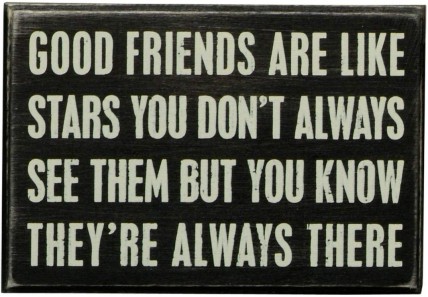 Primitive Wood Box Sign 17423 Good Friends are Like Stars 