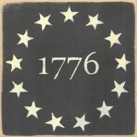 (5x5-281) 1776 with stars wood block (5x5-281) 1776 with stars wood block