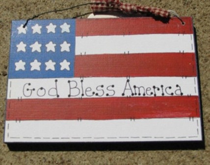 Patriotic Wood Sign 190F-God Bless America Flag Patriotic Wood Sign 190F-God Bless America Flag