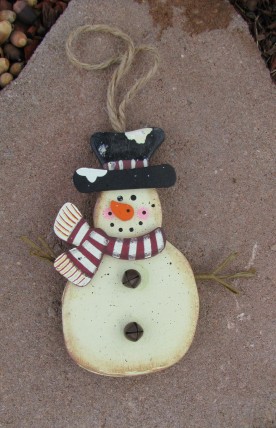 2813R - Maroon Wood Snowman Top Hat