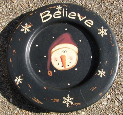 Snowman Plate 203698 Believe Snowman plate