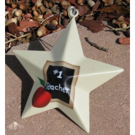 OR205 - #1 Teacher Metal Christmas Ornament