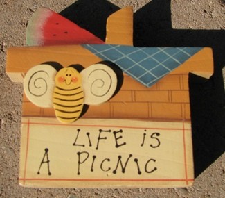 2110LP- Life is a Picnic wood block