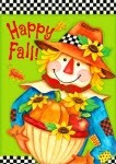 Happy Fall  2244 Checkered Scarecrow Garden Flag  Happy Fall  2244 Checkered Scarecrow Garden Flag