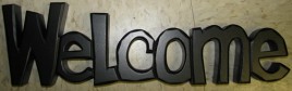 2403W - Welcome Black Wood Block 