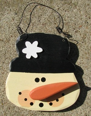 2443-71 Snowman Face Wood Ornament 2443-71 Snowman Face Wood Ornament
