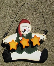 2457SN - Snowman with gold Stars 2457SN - Snowman with gold Stars