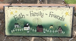  2476FFF Faith Family Friends Wood Sign 