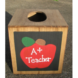 Teacher Gifts 2711AP A +  Apple  TIssue Box Cover 