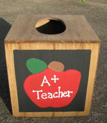 Teacher Gifts 2711AP A +  Apple  TIssue Box Cover 