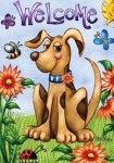 Welcome Springtime Puppy Garden Flag 2745 Welcome Springtime Puppy Garden Flag 2745