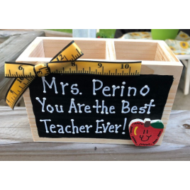 Teacher Gifts 2757ER (Teachers Name) You Are the Best Teacher Ever! Supply Wood Box