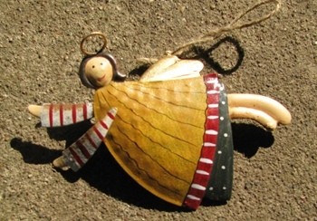 Angel Tin Christmas Ornament 2758Y- Angel Gold Angel Tin Christmas Ornament 2758Y- Angel Gold