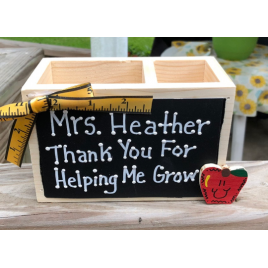 Teacher Gifts 2777D (Teachers Name) Thank you for Helping me Grow Supply Wood Box Teacher Gifts 2777D (Teachers Name) Thank you for Helping me Grow Supply Wood Box