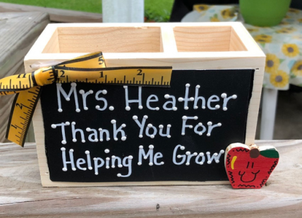 Teacher Gifts 2777D (Teachers Name) Thank you for Helping me Grow Supply Wood Box Teacher Gifts 2777D (Teachers Name) Thank you for Helping me Grow Supply Wood Box