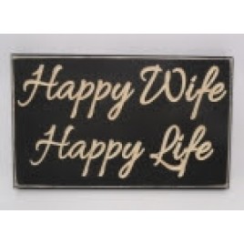 Primitive Wood Engraved Sign Happy Wife Happy Life Primitive Wood Engraved Sign Happy Wife Happy Life