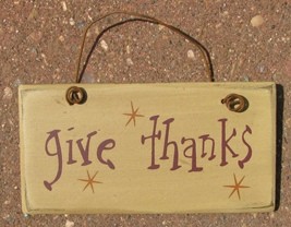 Primitive Wood Fall Sign 3001GT - Give Thanks Sign 