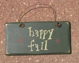 Primitive Wood Fall Sign  3001HF- Happy Fall  