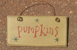 Primitive Wood Fall Sign  3001P-Pumpkins