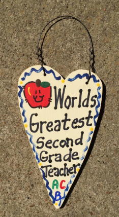 Teacher Gifts 3010 - Worlds Greatest 2nd Grade Teacher wood heart  Teacher Gifts 3010 - Worlds Greatest 2nd Grade Teacher wood heart